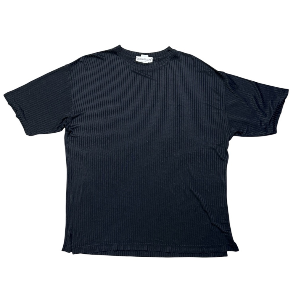Vintage Giorgio Zillioni Sheer Top Black Men's Shirt